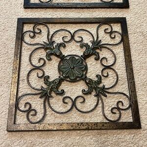 Set of two iron wall decor